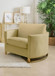 Corliss - Upholstered Curved Track Arm Chair - Camel