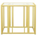 Adri - Rectangular Glass Top Side End Table - Matte Brass
