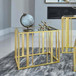 Adri - Rectangular Glass Top Side End Table - Matte Brass