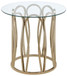 Monett - Round Glass Top Side End Table - Chocolate Chrome
