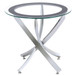 Brooke - Round Glass Top Side End Table Metal Base - Chrome