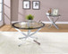 Brooke - Round Glass Top Side End Table Metal Base - Chrome