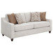 Christine - 3 Piece Upholstered Sloped Arm Sofa Set - Beige