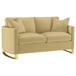 Corliss - Upholstered Curved Track Arm Loveseat - Camel