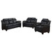 Finley - 3 Piece Upholstered Padded Arm Tufted Sofa Set - Black