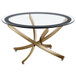 Brooke - Round Glass Top Coffee Table Metal Base - Brass
