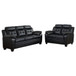 Finley - 2 Piece Upholstered Padded Arm Tufted Sofa Set - Black