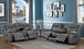 Conrad - 2 Piece Upholstered Padded Arm Motion Sofa Set - Gray