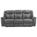 Conrad - 2 Piece Upholstered Padded Arm Motion Sofa Set - Gray