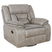 Greer - Upholstered Swivel Glider Recliner Chair - Taupe