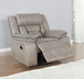 Greer - Upholstered Swivel Glider Recliner Chair - Taupe