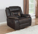 Greer - Upholstered Swivel Glider Recliner Chair - Brown