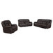 Greer - 3 Piece Upholstered Reclining Sofa Set - Brown