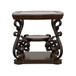 Laney - 1-Shelf Glass Top Rectangular End Table - Deep Merlot