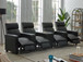 Toohey - 5 Piece 4-Seater Upholstered Tufted Recliner Living Room Set - Black