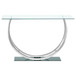 Danville - U-Shaped Glass Top Entryway Console Table - Chrome