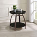 Dacre - Round Engineered Wood Top Side End Table - Dark Gray