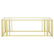 Adri - Rectangular Glass Top Coffee Table - Matte Brass