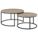 Lainey - 2 Piece Round Nesting Coffee Table - Distressed Pine