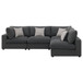 Serene - Upholstered 4 Piece Modular Sectional Sofa - Charcoal
