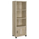 Sachin - 3-Shelf Engineered Wood Media Tower - Distressed Pine