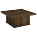 Devar - Square Engineered Wood Cocktail Coffee Table - Dark Pine