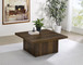 Devar - Square Engineered Wood Cocktail Coffee Table - Dark Pine