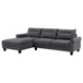Caspian - Upholstered Curved Arm Chaise Sectional Sofa - Gray
