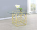 Starlight - Round Glass Top Metal Dining Table - Brass
