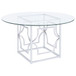 Starlight - Round Glass Top Metal Dining Table - Chrome