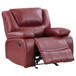 Camila - Upholstered Glider Recliner Chair - Red
