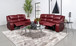 Camila - 2 Piece Upholstered Reclining Sofa Set - Red