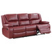 Camila - 3 Piece Upholstered Reclining Sofa Set - Red