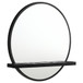 Arini - Round Vanity Wall Mirror With Shelf - Black