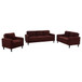 Ruth - 3 Piece Fabric Upholstered Track Arm Sofa - Rust Red