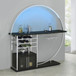 Risley - 2-Door Circular LED Home Bar Cabinet - Dark Charcoal