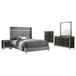 Lucia - 5 Piece Queen Bedroom Set Black - Gray And Black
