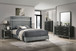 Lucia - 5 Piece Eastern King Bedroom Set - Gray And Black