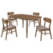 Dortch - 5 Piece Oval Solid Wood Dining Set - Walnut