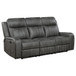 Raelynn - 2 Piece Upholstered Reclining Sofa Set - Gray