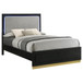 Caraway - Wood Eastern King LED Panel Bed - Black