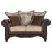Elmbrook - 3 Piece Upholstered Rolled Arm Sofa Set With Intricate Wood - Carvings Brown