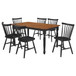 Hollyoak - 7 Piece Rectangular Dining Set - Walnut And Black