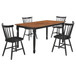 Hollyoak - 5 Piece Rectangular Dining Set - Walnut And Black