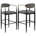 Tina - Fabric Upholstered Bar Chair (Set of 2) - Dark Gray