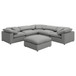 Raleigh - 6 Piece Boucle Upholstered Modular Sectional - Gray