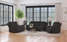 Brentwood - 3 Piece Upholstered Reclining Sofa Set - Dark Charcoal