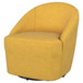 Leon - Upholstered Barrel Accent Swivel Chair - Mustard Yellow