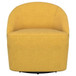 Leon - Upholstered Barrel Accent Swivel Chair - Mustard Yellow