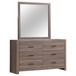 Brantford - 6-Drawer Dresser With Mirror - Barrel Oak